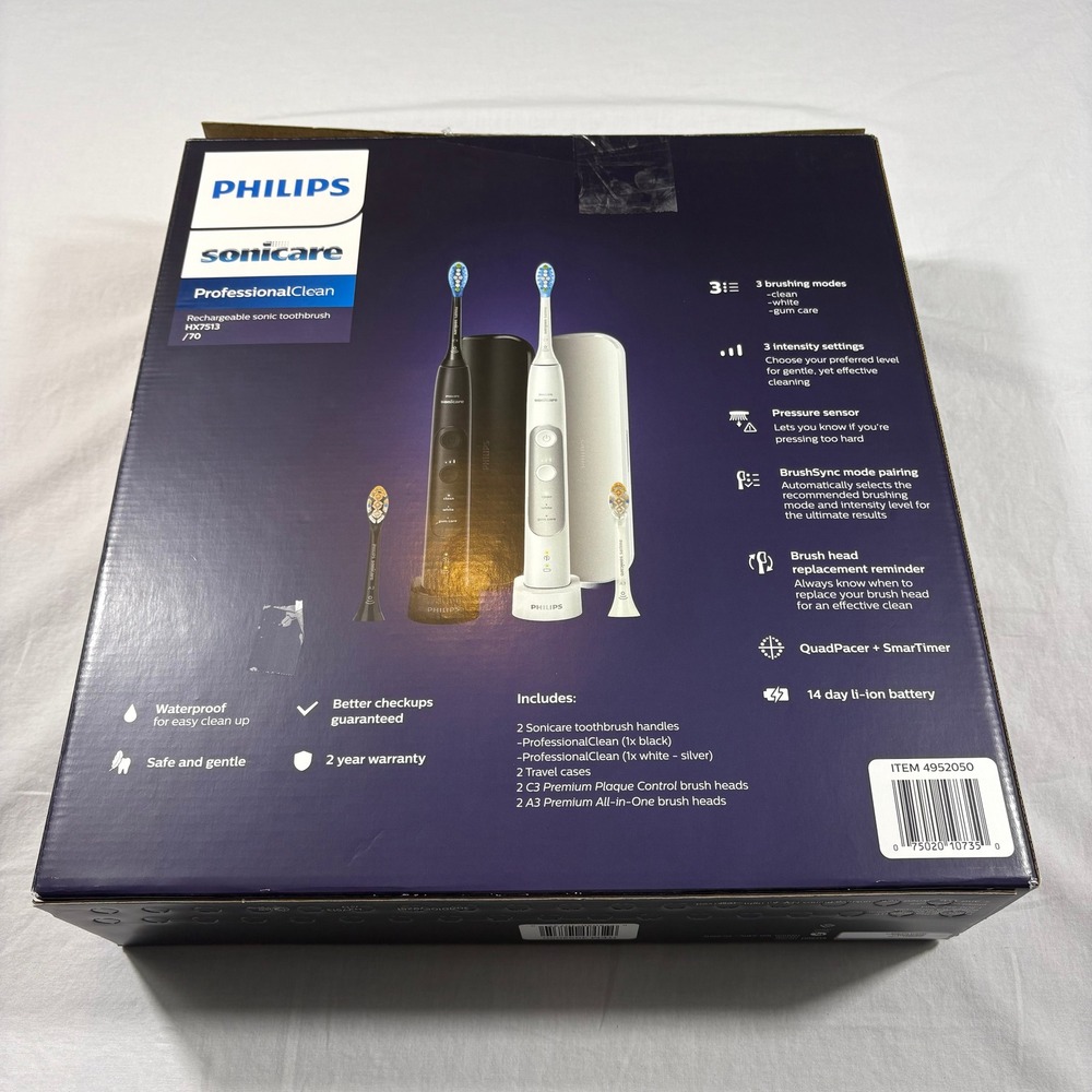 Philips Sonicare ProfessionalClean Rechargeable Sonic Toothbrush HX9313 2 pack - Picture 3 of 6